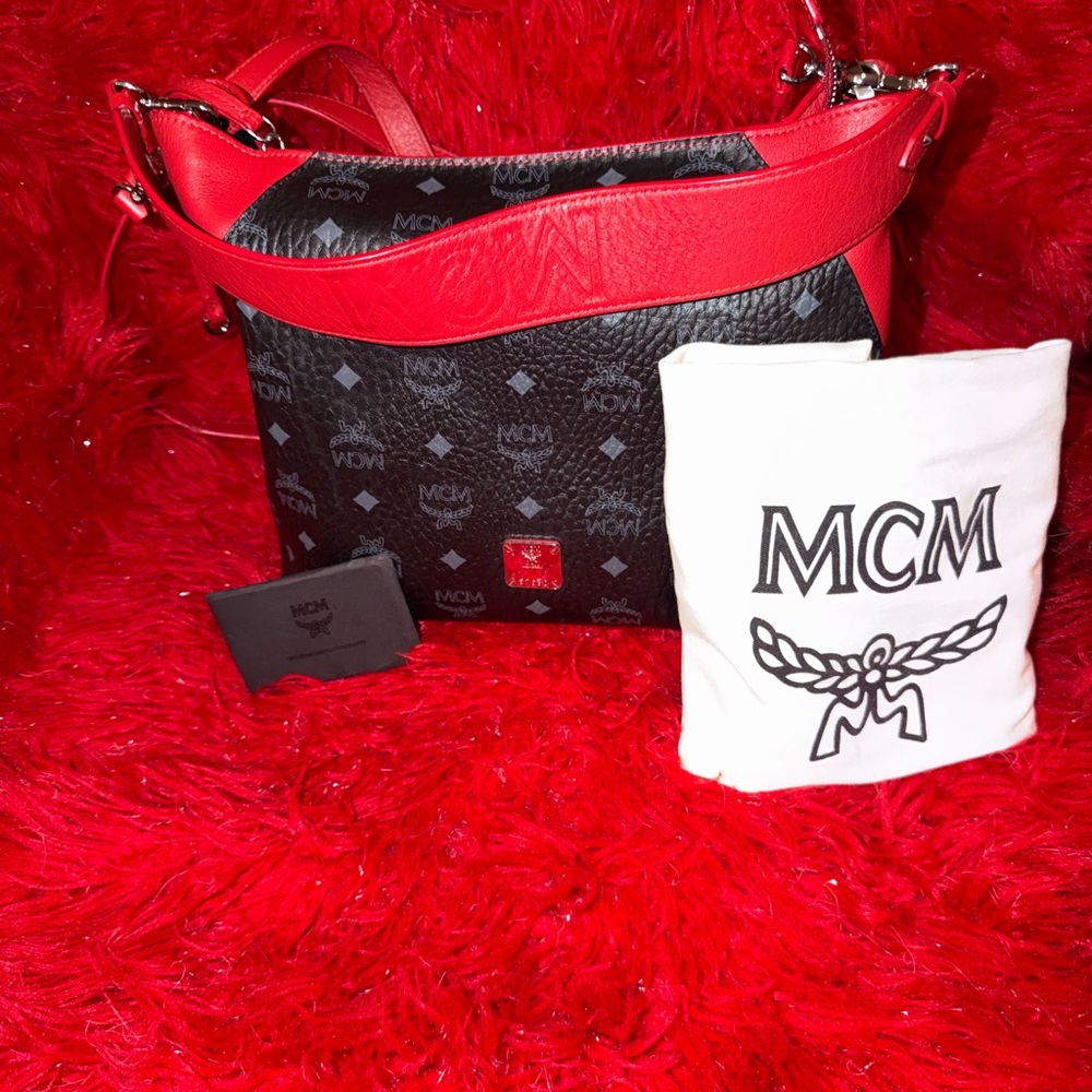 MCM Black & Red crossbody bag in good condition